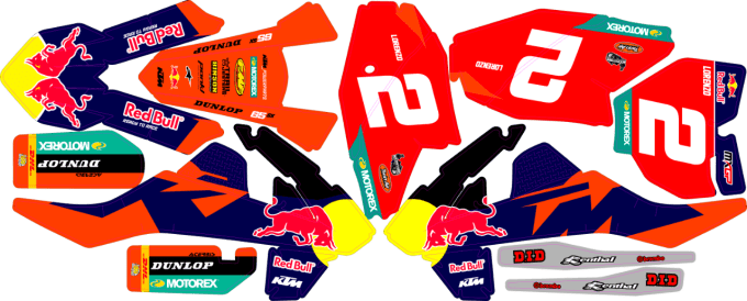 65 sx - ktm - kit deco - redbull - factory - perso - 2020 - 2021 - 2022 - 2023 -2024 -2025 -