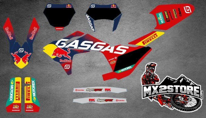 GASGAS - mcf - ec - ecf - MC-   - 2024 - 2025  -Replica  -kit -deco  - redbull -NOIR -stickers -