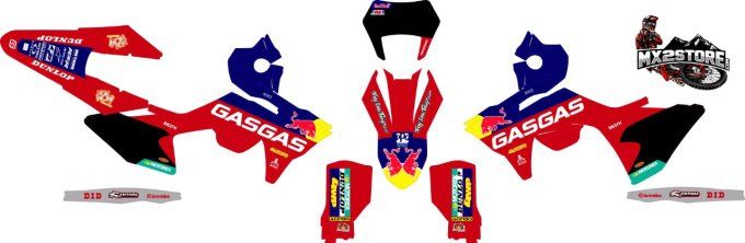 kit deco - graphics - stickers , GasGas_MC450F_2024_factory_edition 2023 - 2025 - redbull -