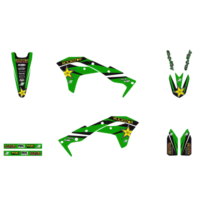 Kit déco Rockstar energy + housse de selle KAWASAKI KXF 250 2017 2020