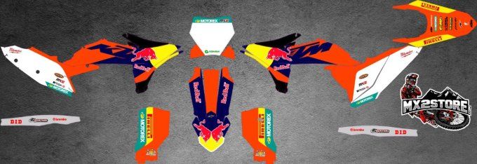 kit deco , rebull , factory , sxf , sx , 2025 , ktm , perso, graphics ,