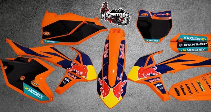 kit deco , sx, sxf , excf, exc , redbull , kit plastique ,2016 , 2017 , 2018 , mx , mx2 , stickers -